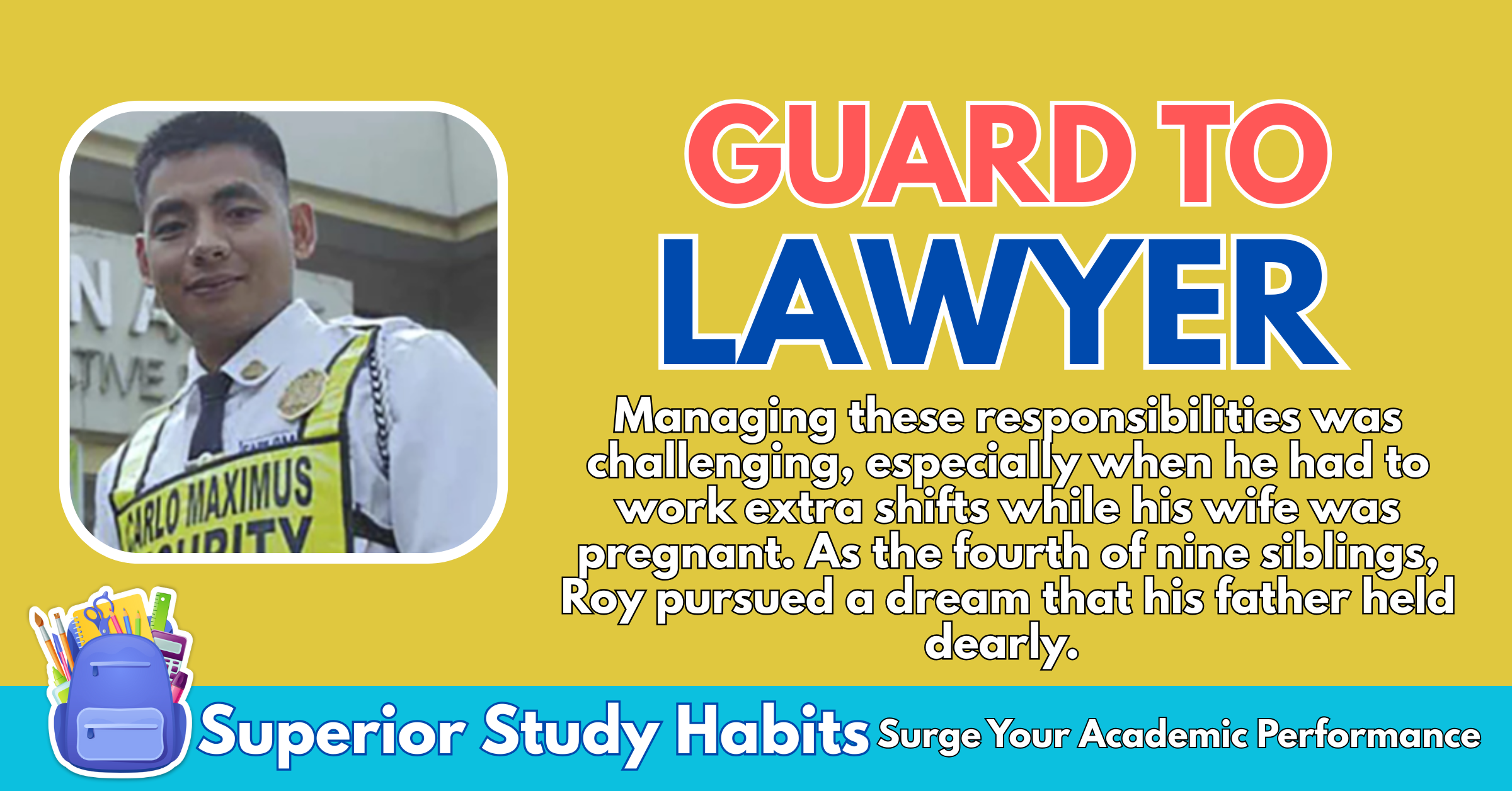 Igorot Security Guard Becomes Lawyer, Had to Work Extra Shifts While Wife is Pregnant