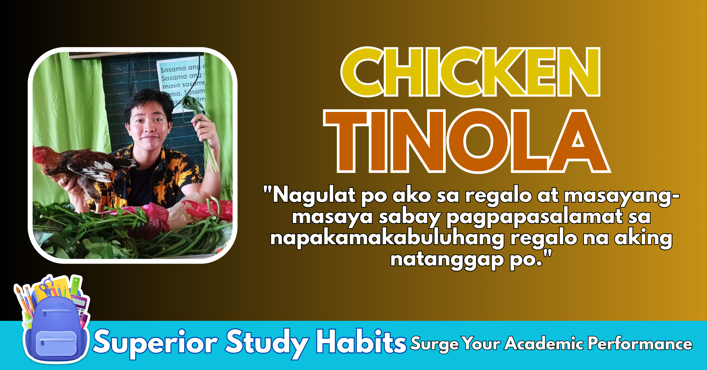 School Teacher Feels Ecstatic After Receiving Chicken and Tinola Ingredients from Pupil