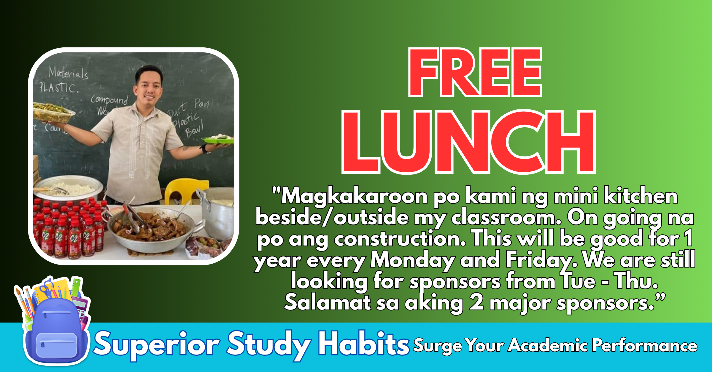 Grade 5 Teacher Provides Free Meals to Students and No One of His Students Get Absent