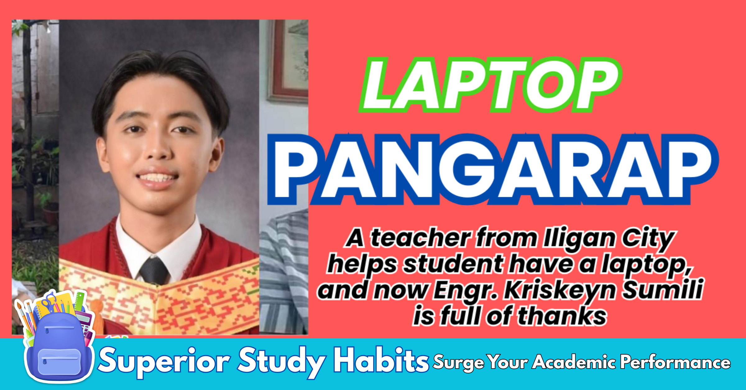 teacher helps student have a laptop
