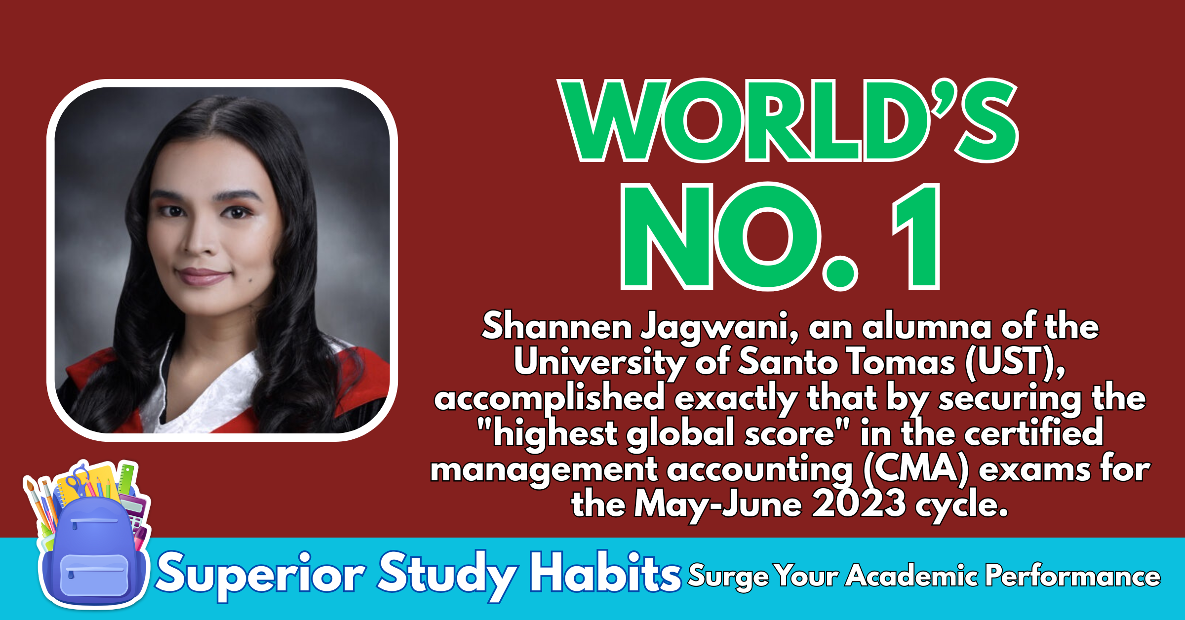 A Filipina is Number 1 Worldwide in an International Accounting Examinations - An Honor Showing Filipino Expertise Globally