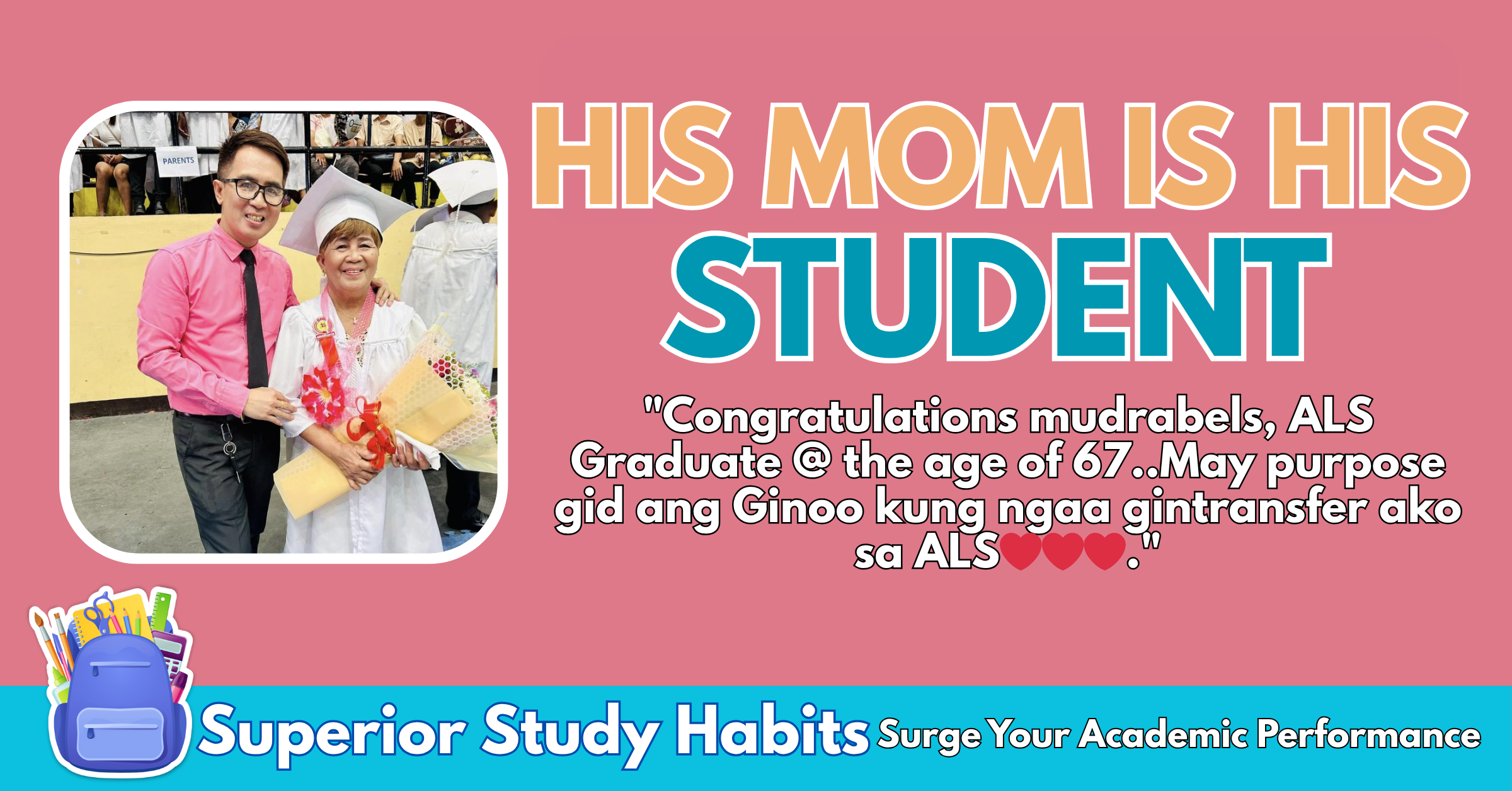 Mom Graduates High School with Son as Her Teacher