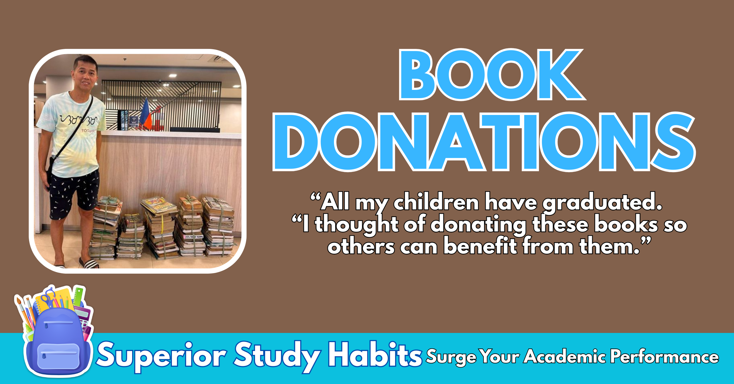 Books that Made His Children Finish School Donated by Dad Vincent: "So Others Can Benefit from Them"