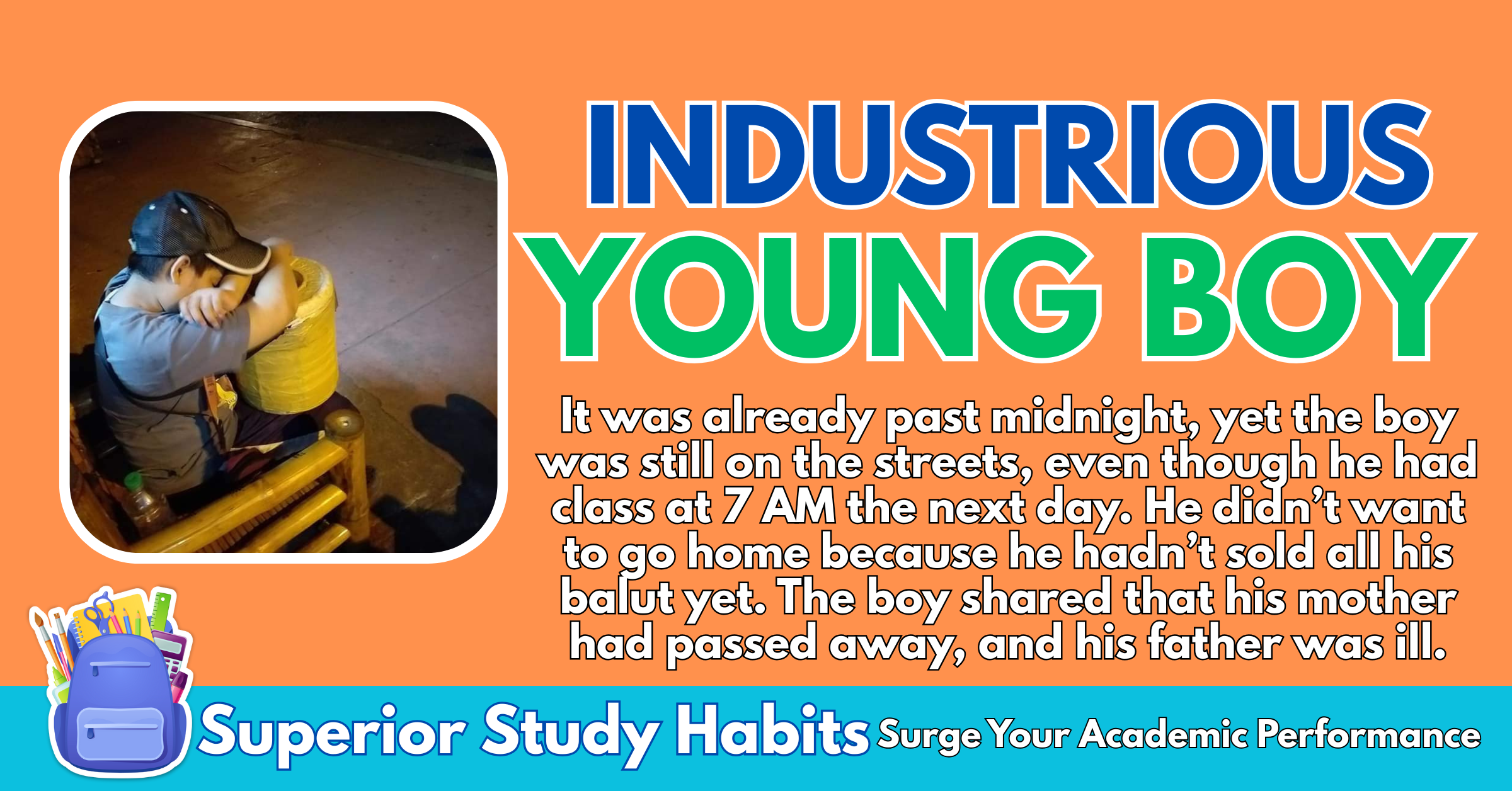Grade 7 Student Dozes Off While Selling Balut at Past Midnight, His Father is Sick, He Has Class at 7AM