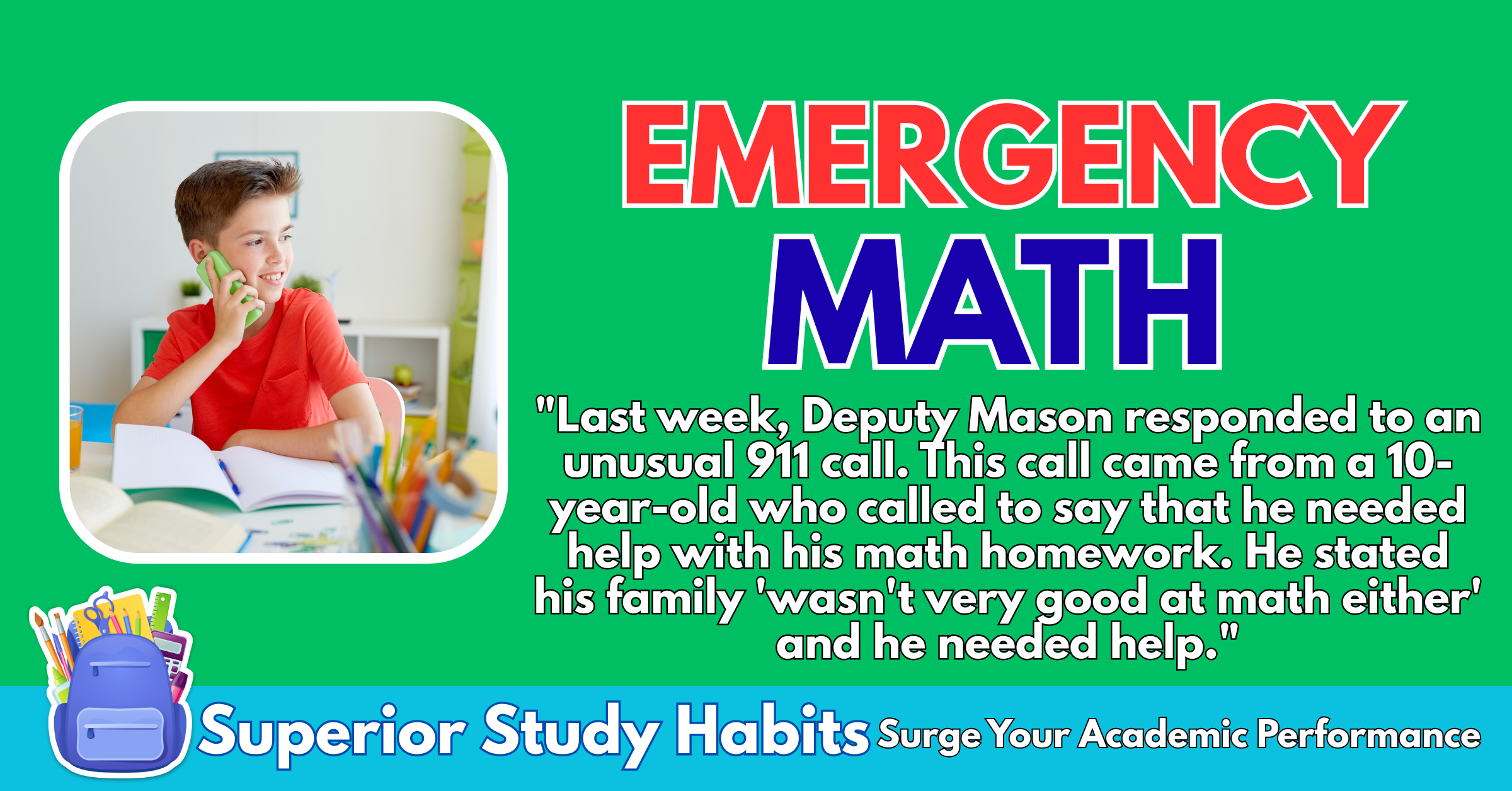 10-Year-Old Boy Calls 911 for Math Problem, and This is How the Deputy Mason Responded to the Child