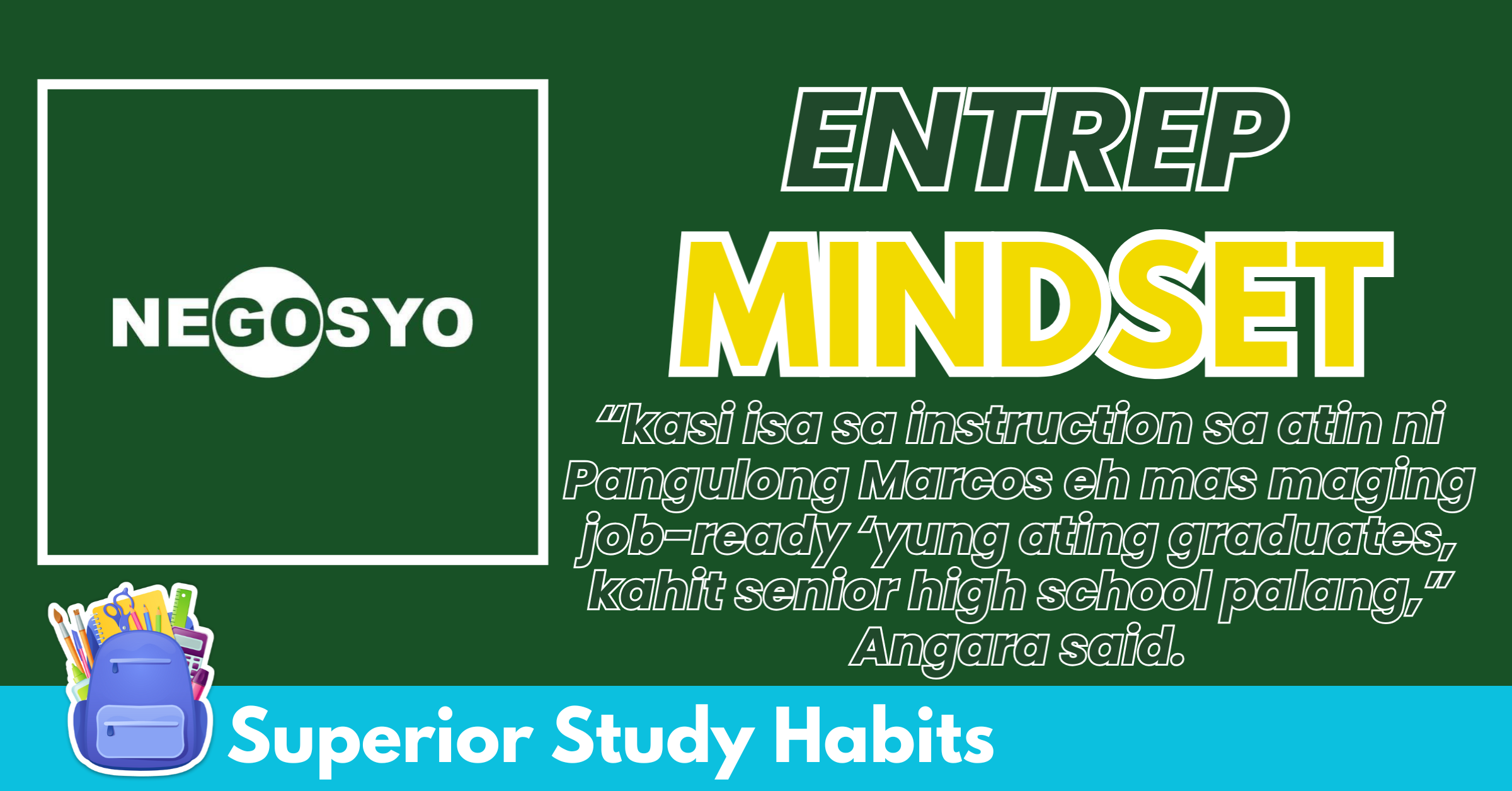 Angara Urges Students to Draw Entrepreneural Mindset