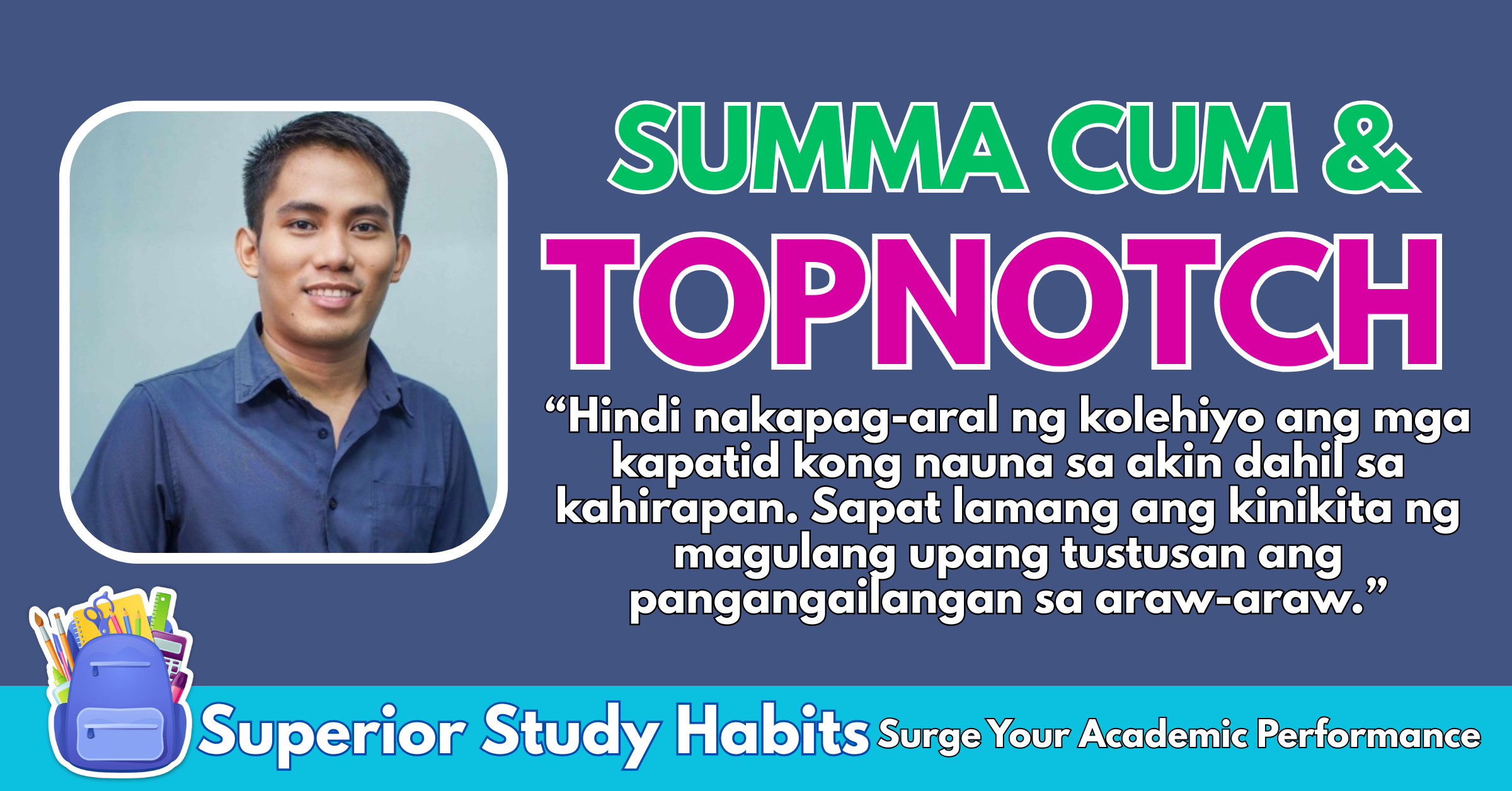 He is the Only Degree Holder in the Family; Jonathan is a Summa Cum Laude - LET Topnotcher