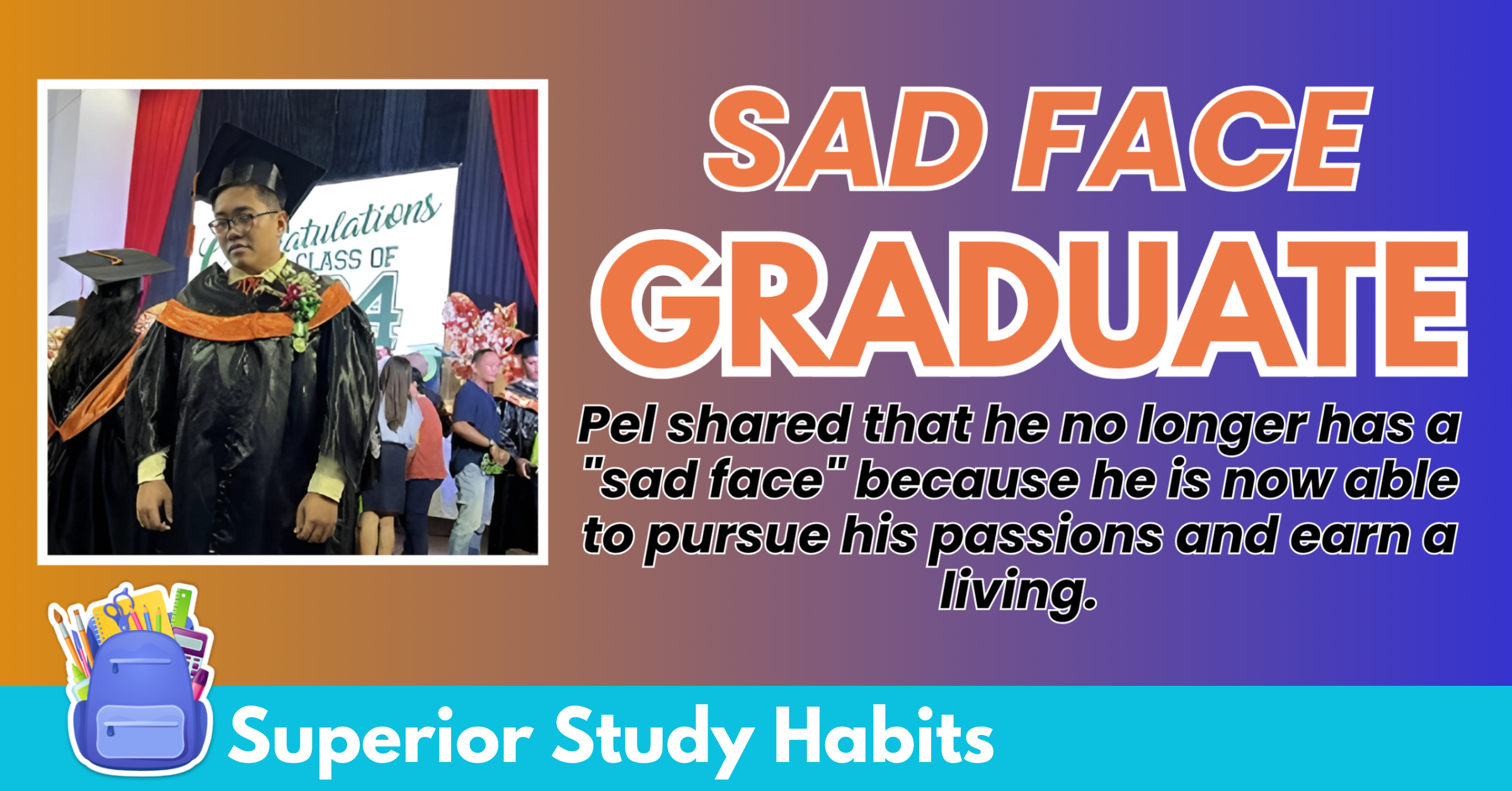 on Sad Face Mode on His Graduation Picture