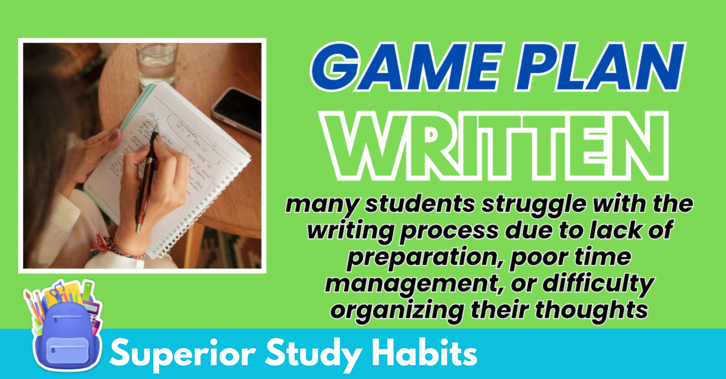 many students struggle with the writing process due to lack of preparation, poor time management, or difficulty organizing their thoughts
