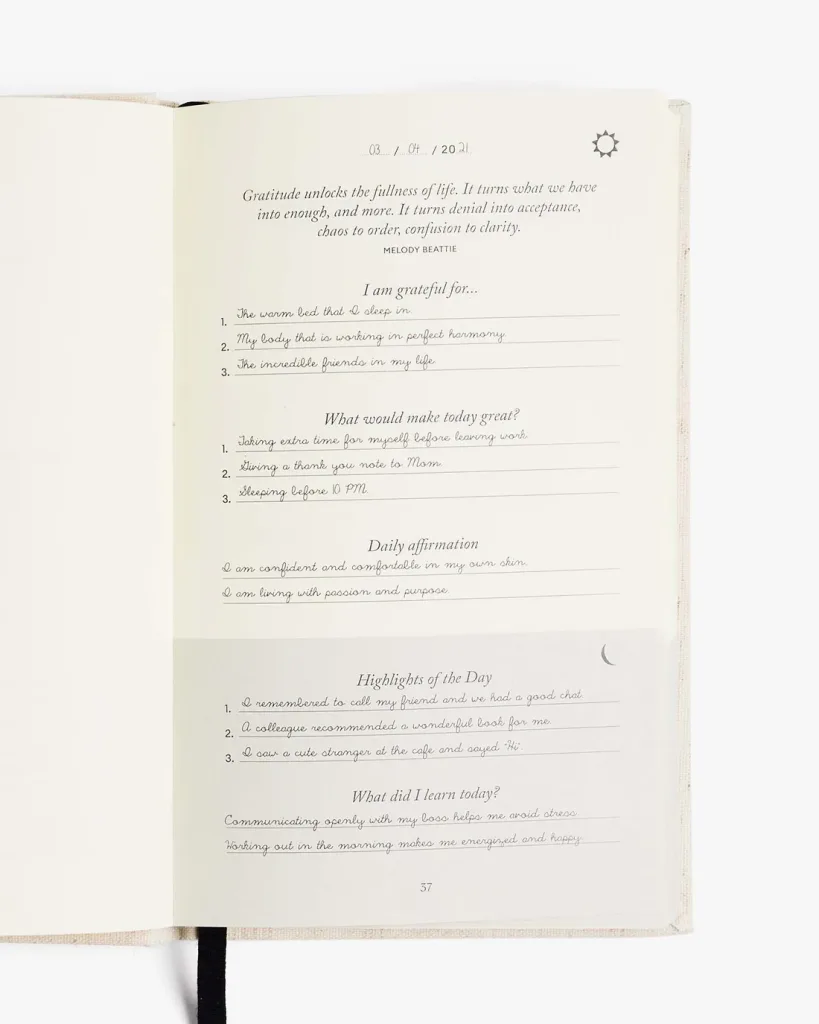 Praised by Prized Individuals: Learn the Science-Backed Journaling Method Called 5 Minute Journal 6 4X5 1600x2000 Intelligent Change Five Minute Journal Linen 3